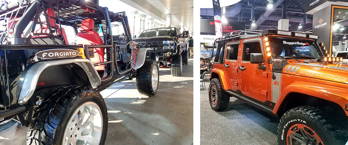 sema jeep wheels and lights