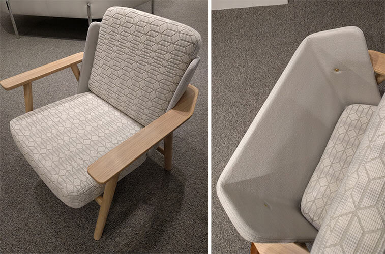 NeoCon Wood Chair Upholstered Back