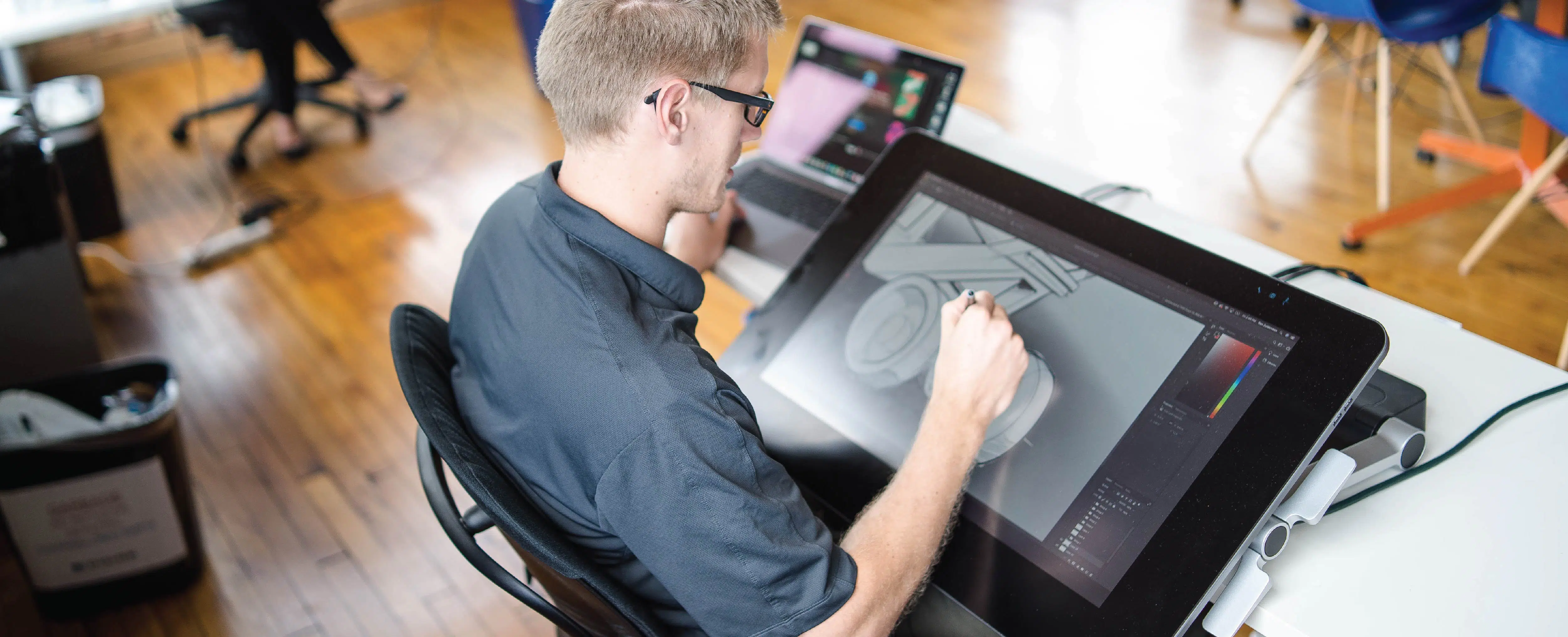 Industrial Design drawing on tablet