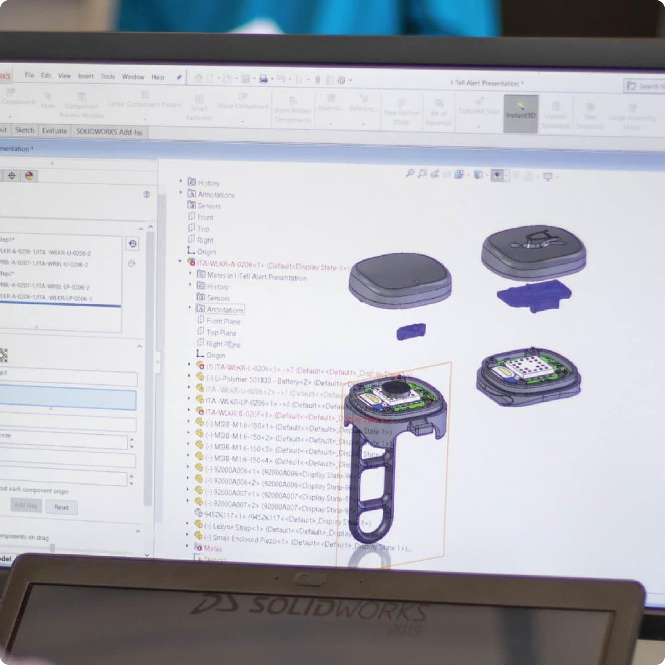 CAD prototype on a computer screen