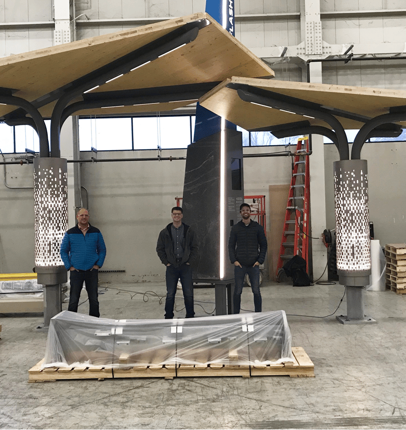 DISHER Engineers work on the transit station build