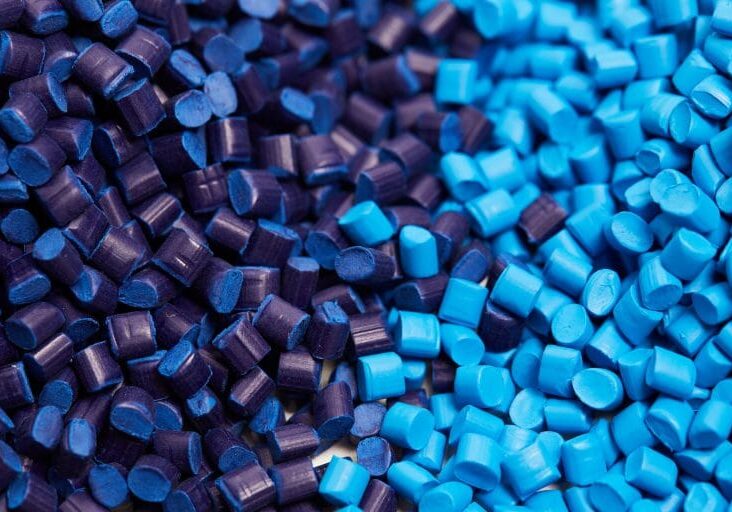 blue plastic polypropylene granules