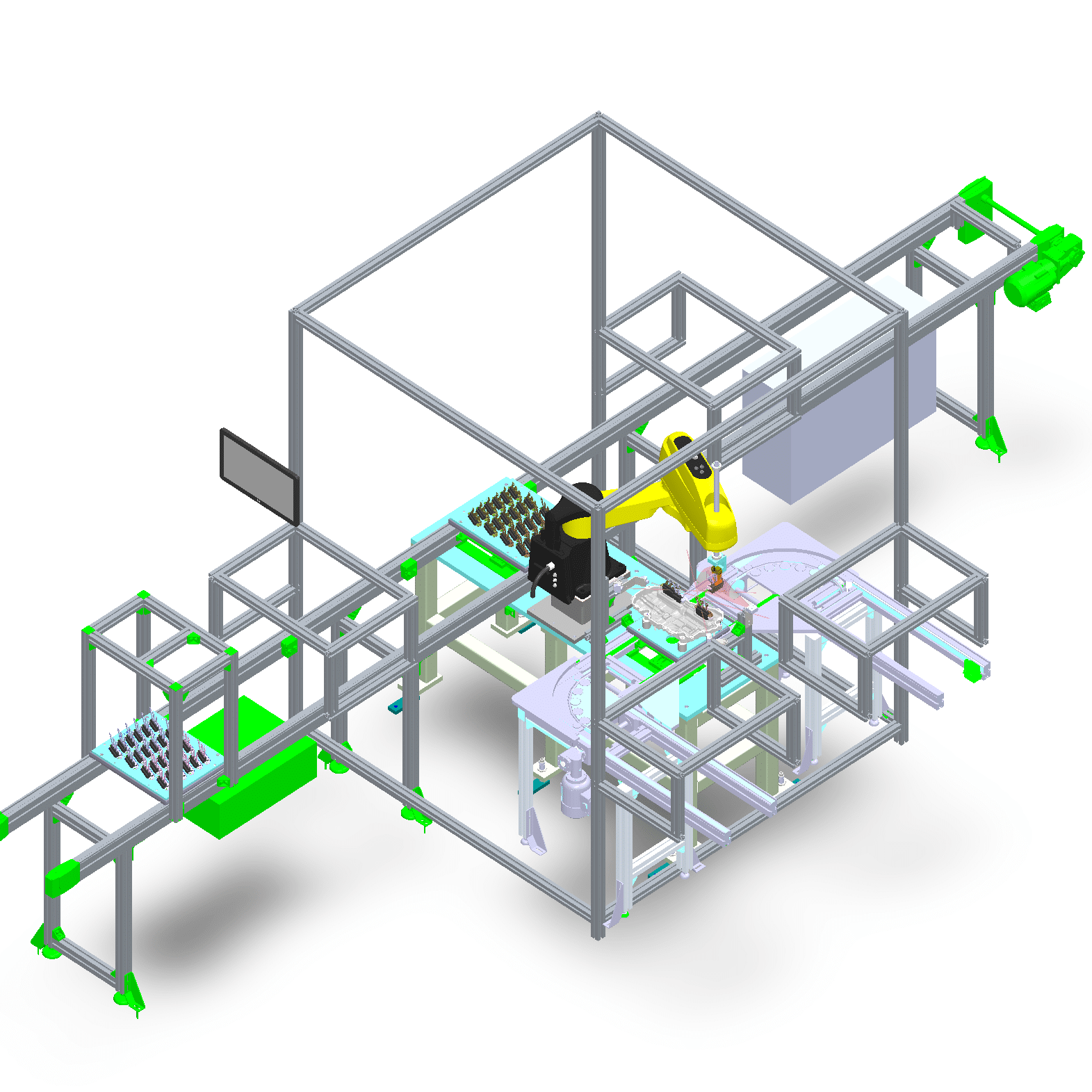 Engineering CAD of a robotic workcell